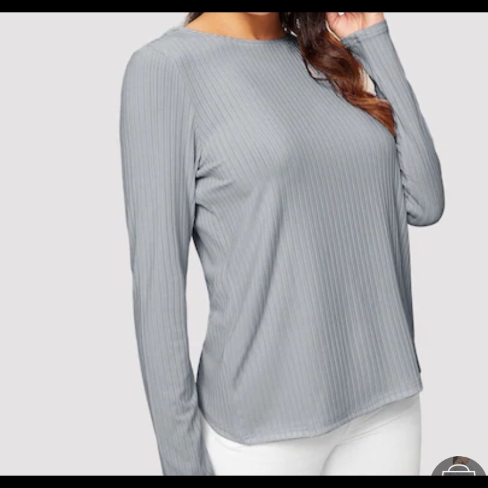 $SALE$   Split Back Ribbed Top - Picture 6 of 6
